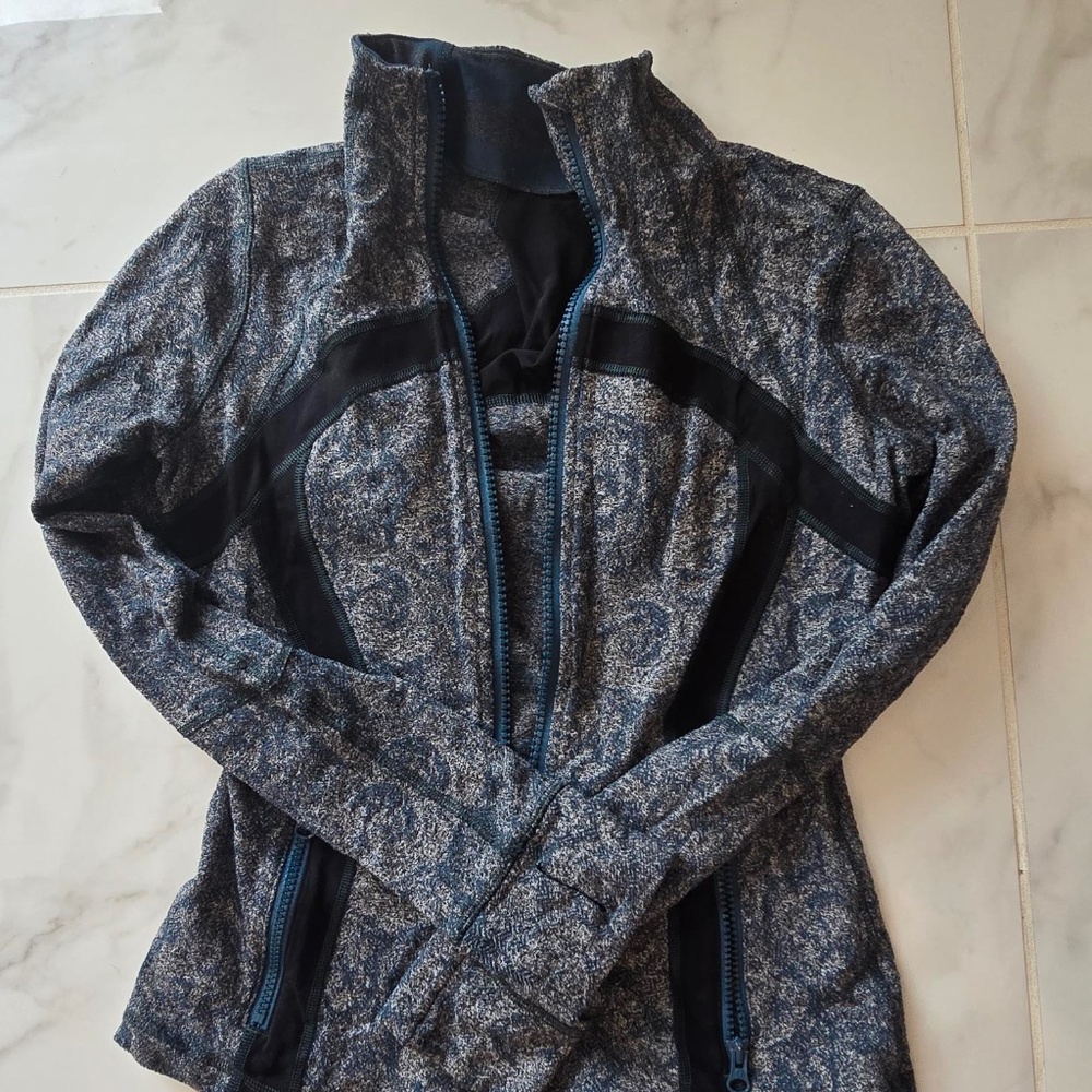 lululemon athletica Heathered Blue Zip-Up Performance Jacket